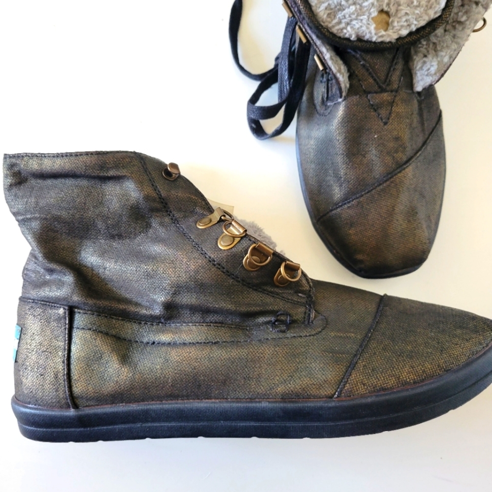 Toms Highland Botas Fleece Lined Chukka Rustic Lace Up Shoes Size 9M
